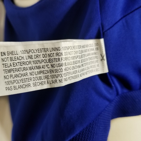 Forever 21 Cobalt Blue Textured Keyhole Halter Lrg - Picture 7 of 7